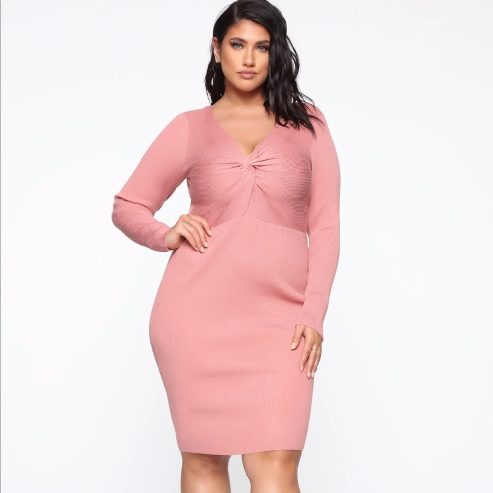 Fashionova Rose Love You Different Sweater Dress